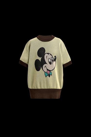 Zara MICKEY MOUSE KNIT T-SHIRT HARRY LAMBERT FOR ZARA X DISNEY - Yellow - Image 0