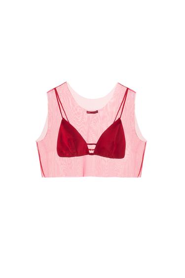 COMBINATION TULLE BRA TOP