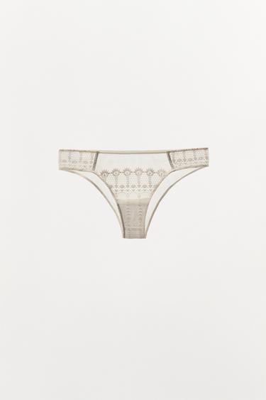 GUIPURE BRIEFS - Ecru by Zara - Image 4