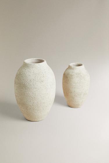 ROUGH-EFFECT CERAMIC VASE - Grey by Zara - Image 1