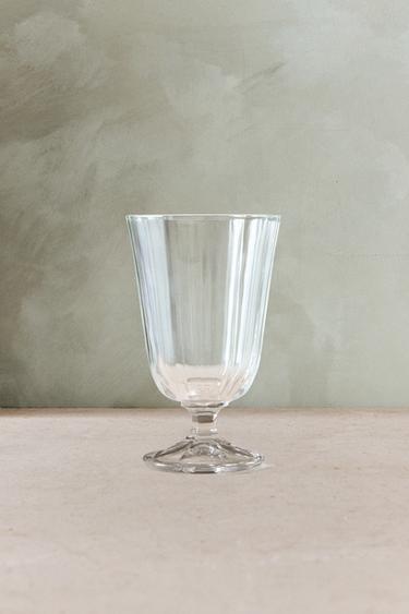 RAISED FACETED WINE GLASS -  by Zara