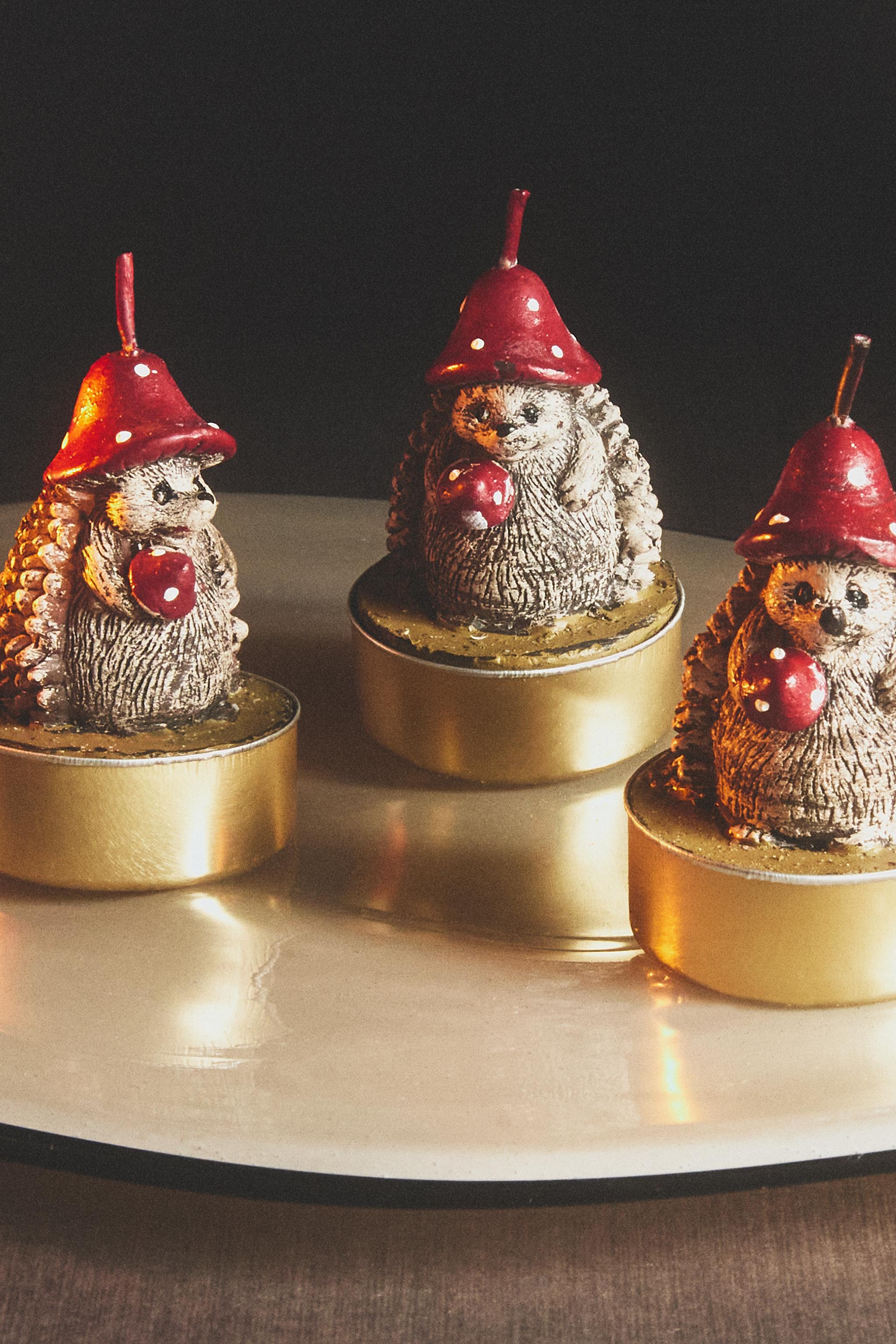 クリスマス ハリネズミ キャンドル 6個セット - ブラウン | ZARA Japan