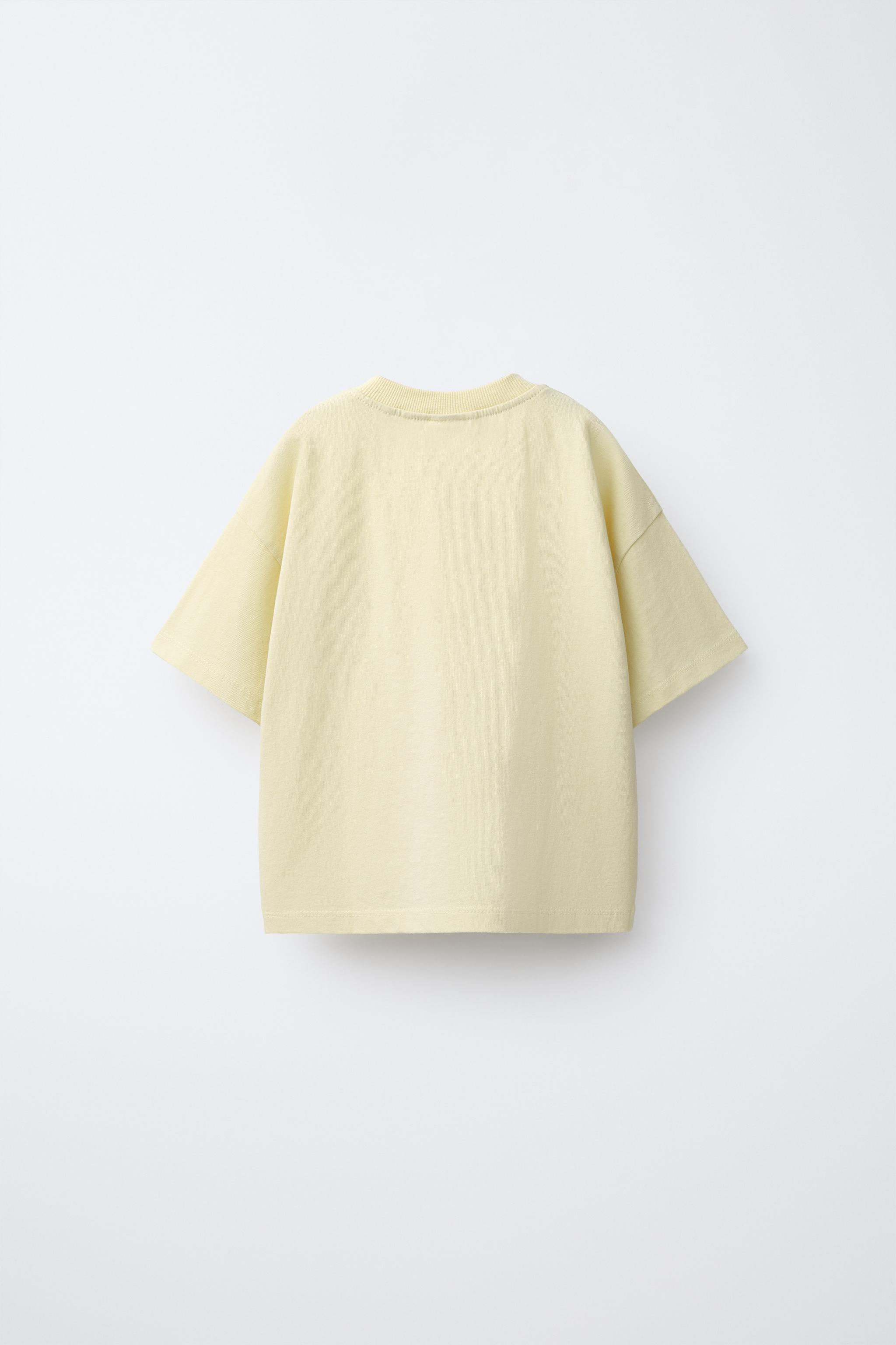 BEAR PRINT T-SHIRT — Light yellow