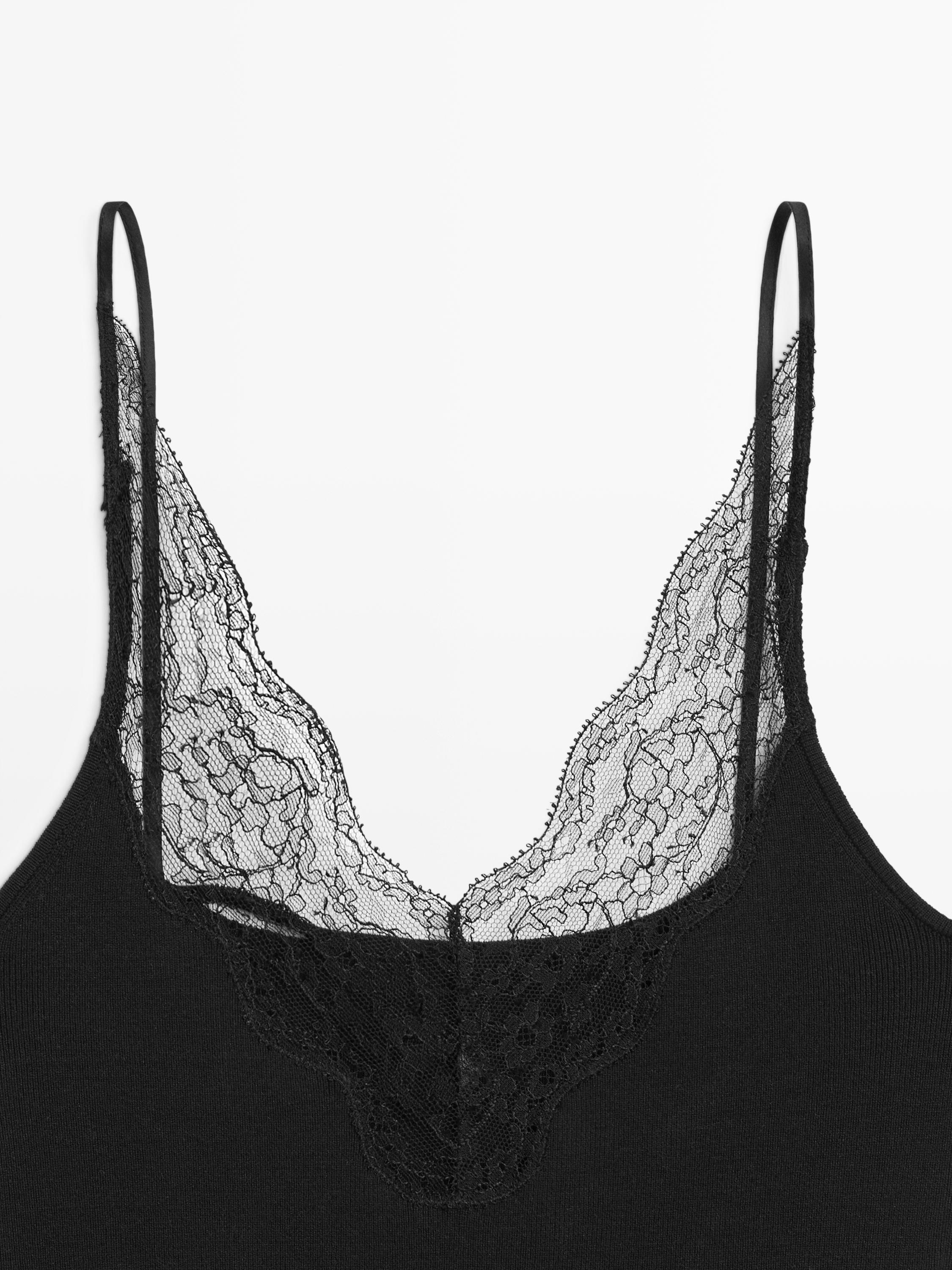 Bodysuit with lace trim detail - STUDIO