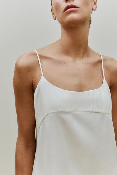 TOP SOIE BEIGE - Écru de Zara - Image 6