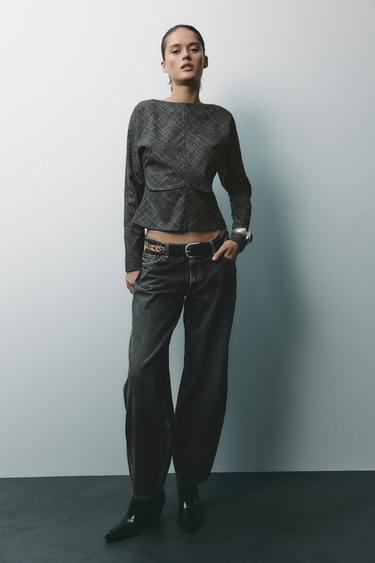 TOP DRAPEADO ZW COLLECTION - Cinzento da Zara