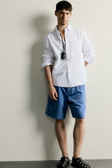 REGULAR FIT TEXTURED OXFORD SHIRT - White by Zara