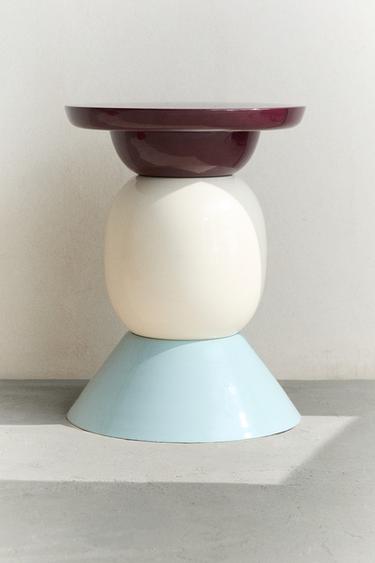 METAL SIDE TABLE WITH SHAPES - Multicoloured by Zara