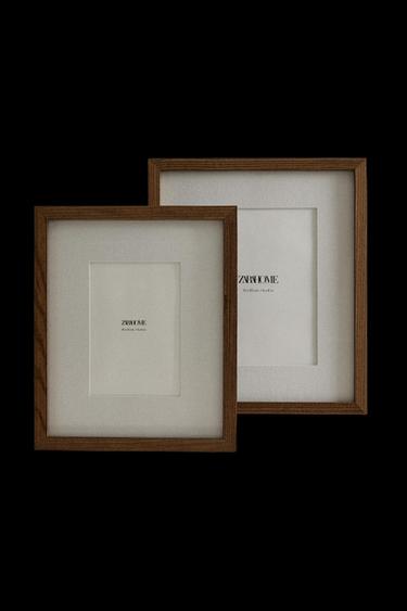 FOTORAHMEN AUS HOLZ UND LEINEN - Braun von Zara