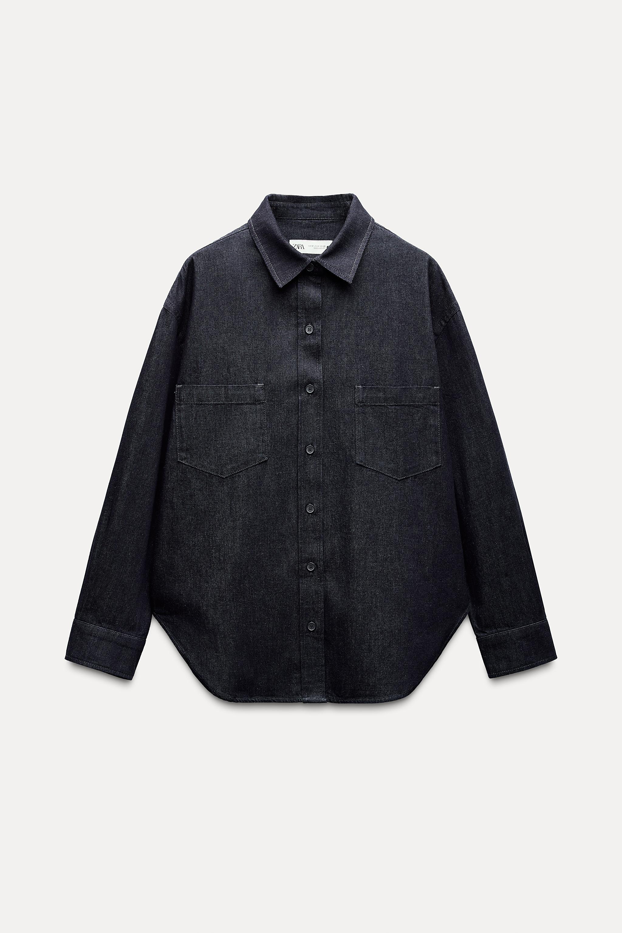 CHEMISE EN JEAN ZW COLLECTION Bleu ZARA France