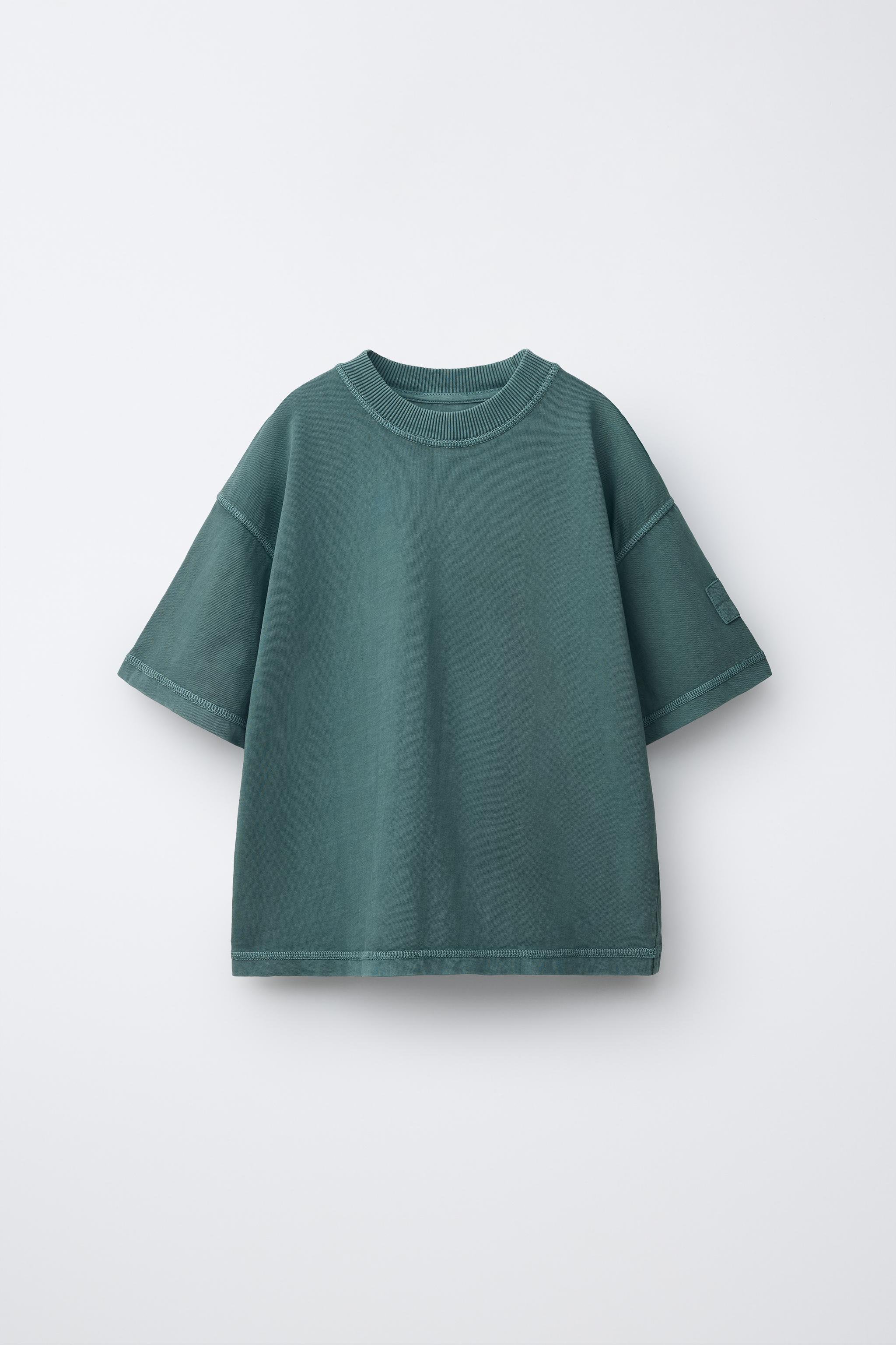 GARMENT DYE T-SHIRT - Green / Blue | ZARA United States
