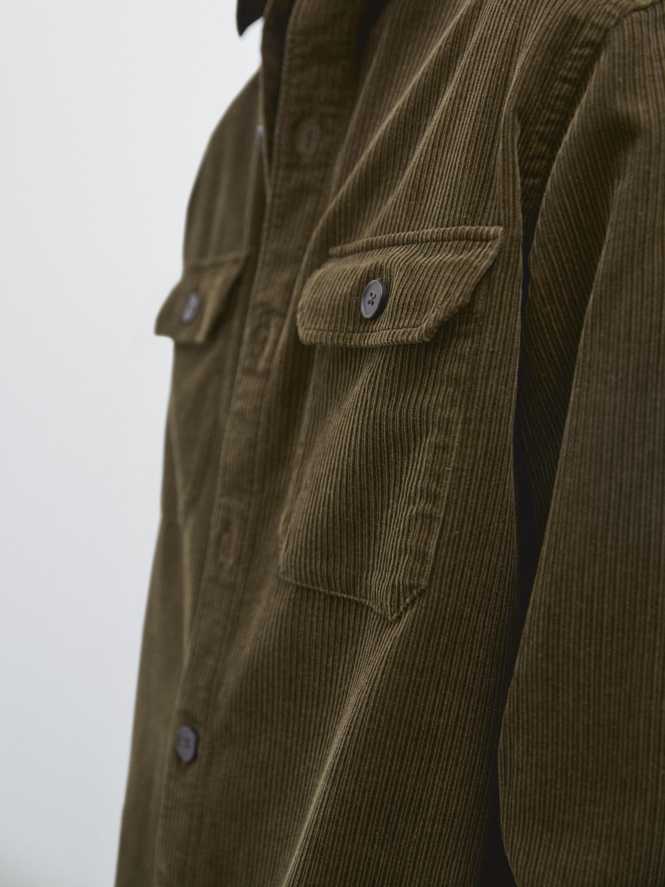 Corduroy overshirt with pockets
