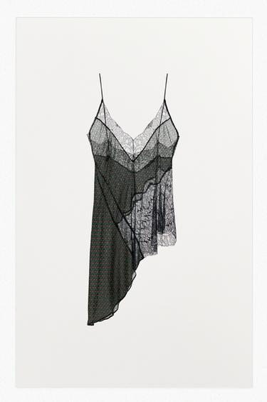 ASYMMETRIC 100% VISCOSE PRINTED LACE TOP - Multicoloured by Zara