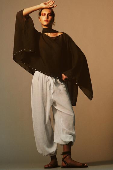كاب بفولار ودبابيس معدنية - بني الخاص بـ Zara - صورة 0