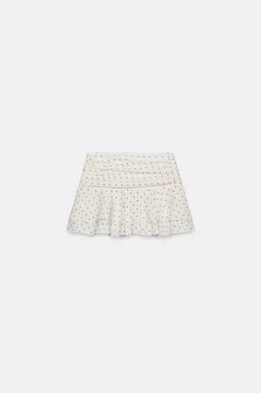 JUPE-PANTALON À VOLANTS ET POIS - Écru moyen de Zara - Image 6