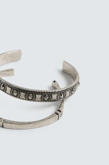 PACK OF 2 RIGID BANGLES - Silver by Zara - Image 3