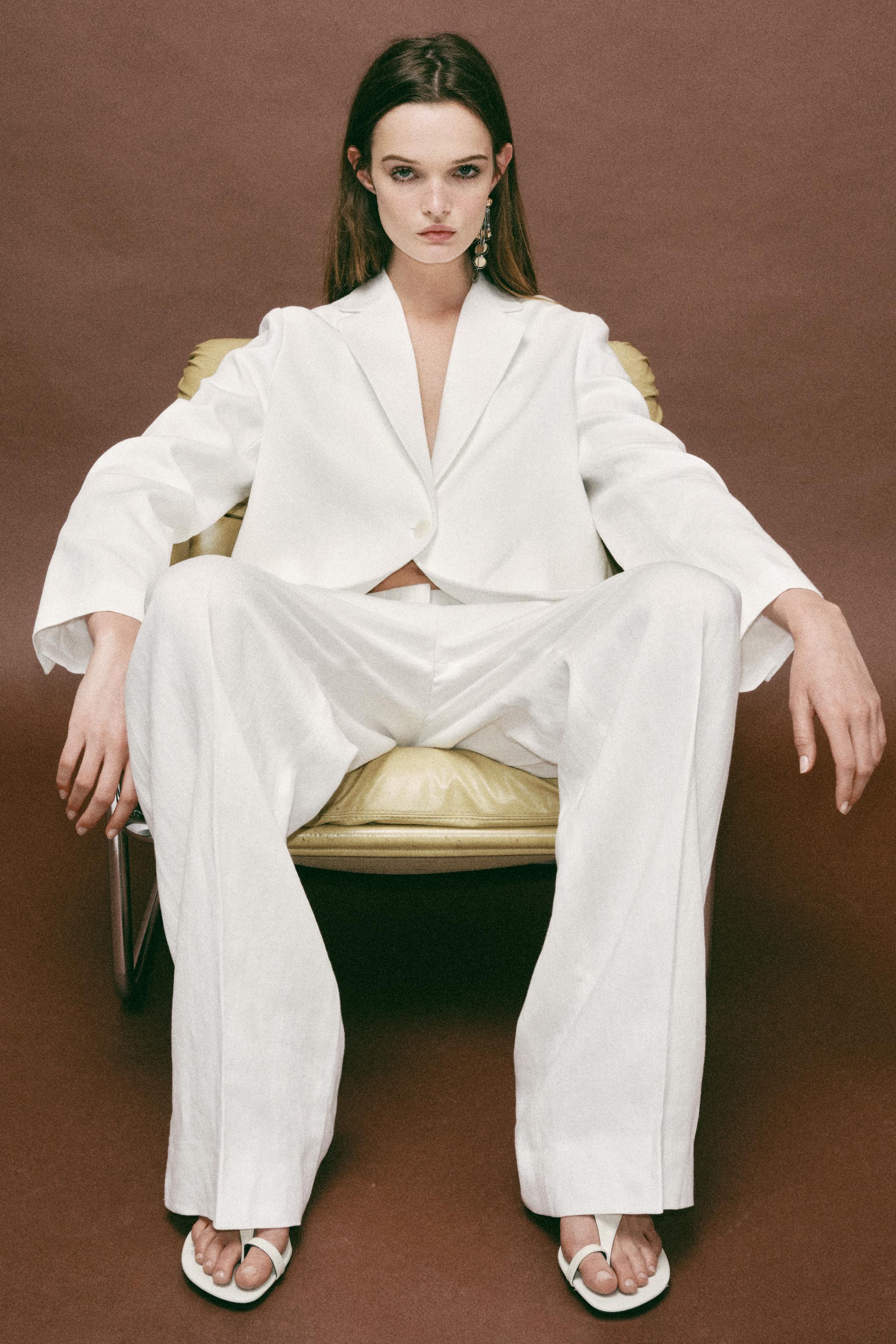 【ZARA】リネン混紡ブレザー ZW COLLECTION リネン混紡ブレザー ZW COLLECTION - ブラウン | ZARA Japan / 日本