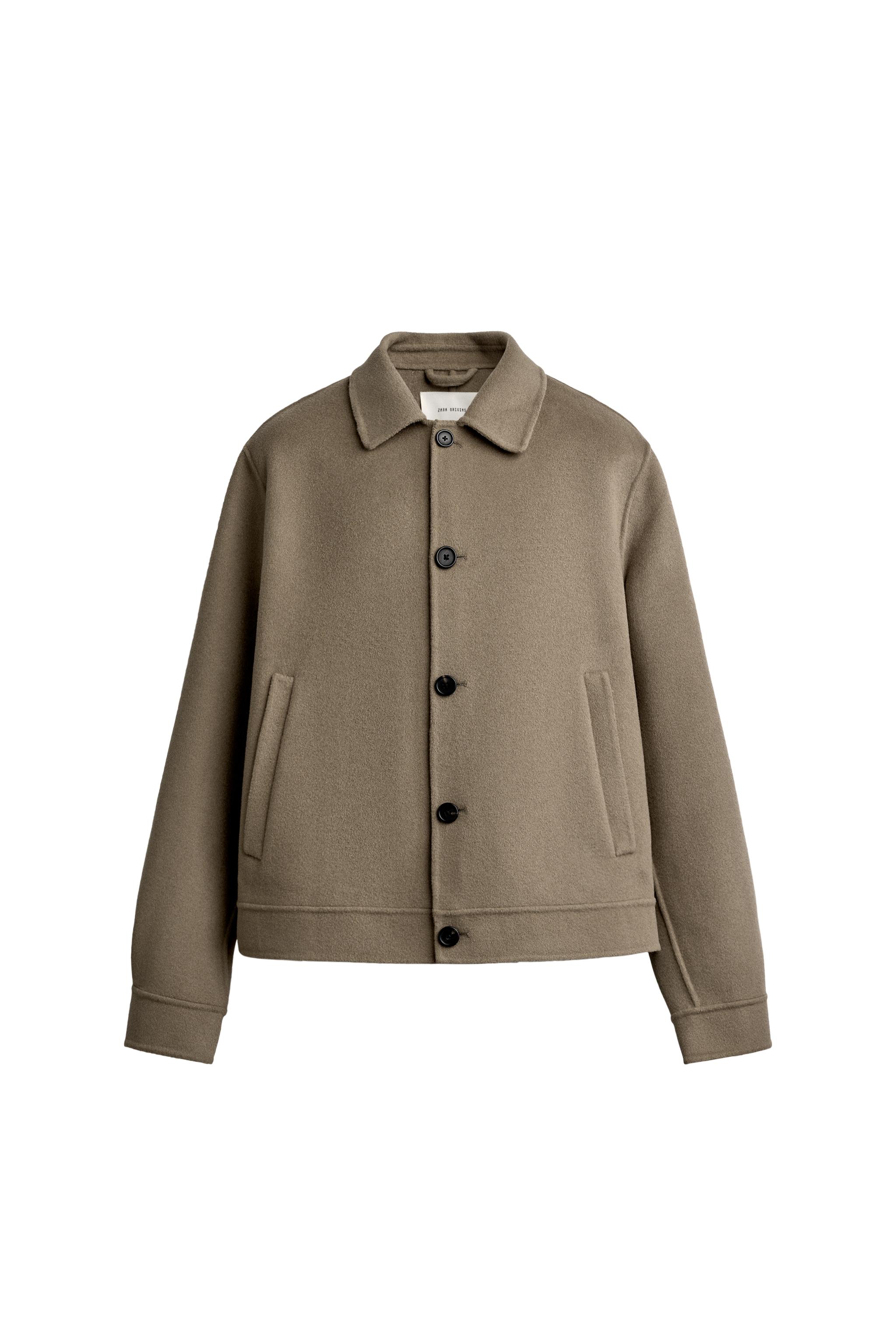 100% WOOL CROPPED FIT JACKET - Taupe gray | ZARA United States
