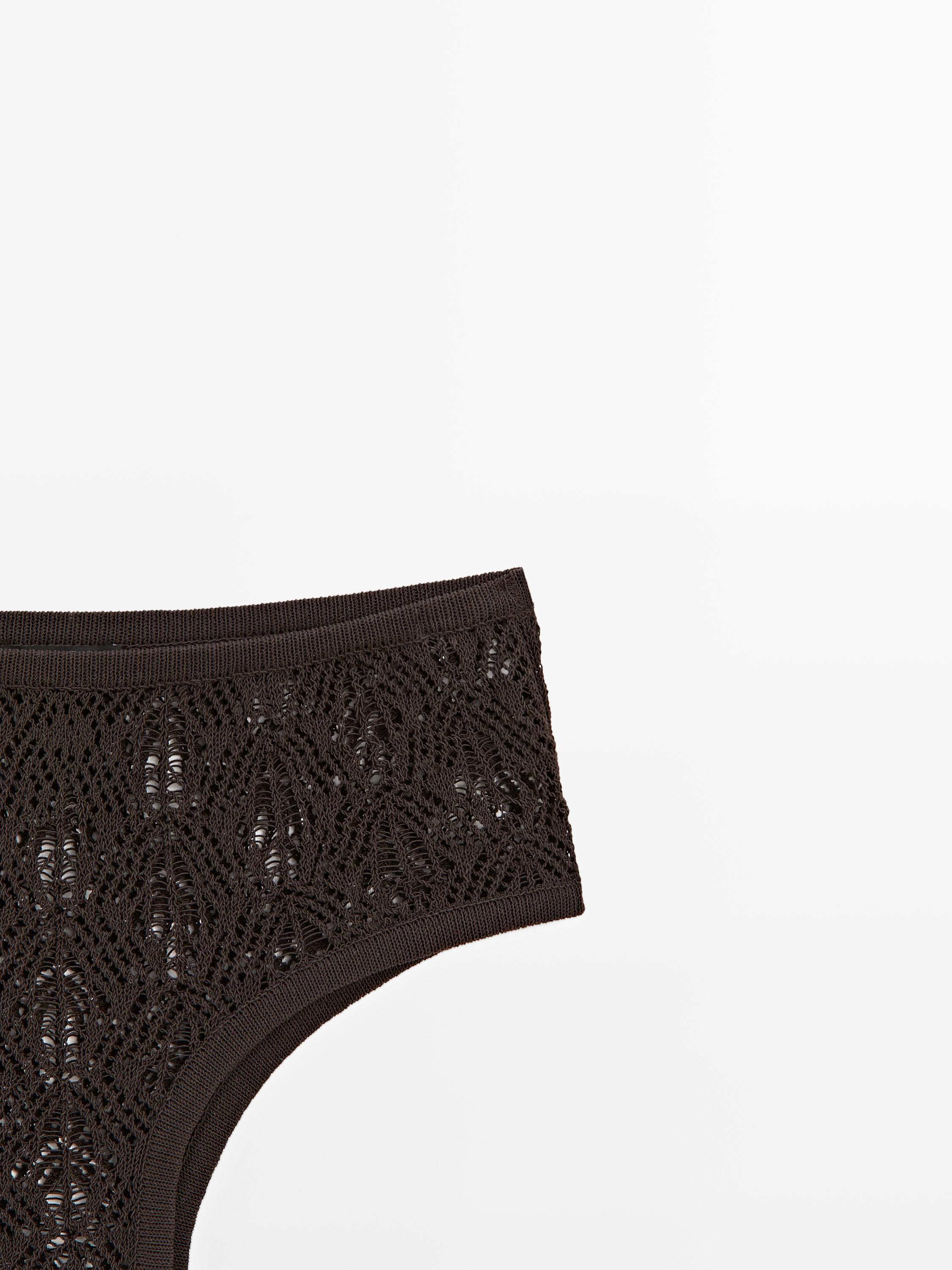 Cotton blend culottes with openwork detail