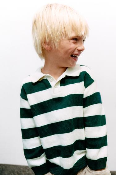 CAMISOLA POLO ÀS RISCAS - Cru / Verde da Zara