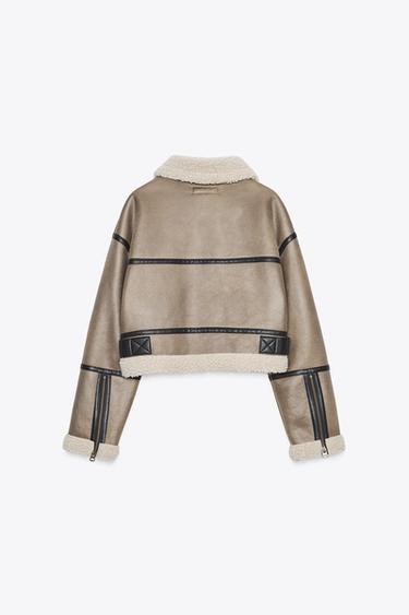 DOUBLE-FACED SHORT JACKET - Mink by Zara - Image 1