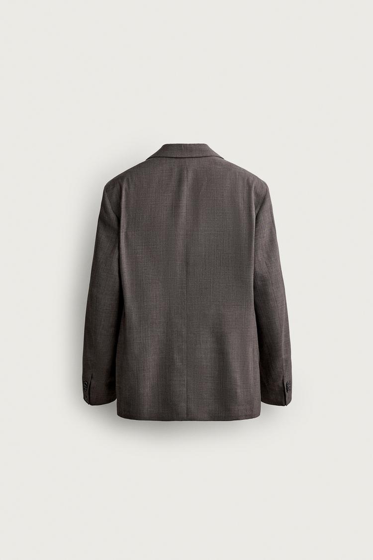 Blazer de traje a cuadros con mezcla de lana 7