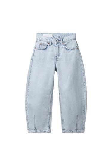 QUẦN JEANS BARREL - Màu xanh nhạt từ Zara