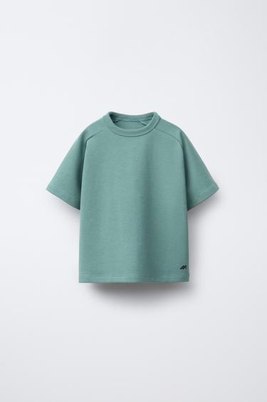 ნაქსოვი ელასტიკური მაისური ლოგო - Zara-ს Blue / Green