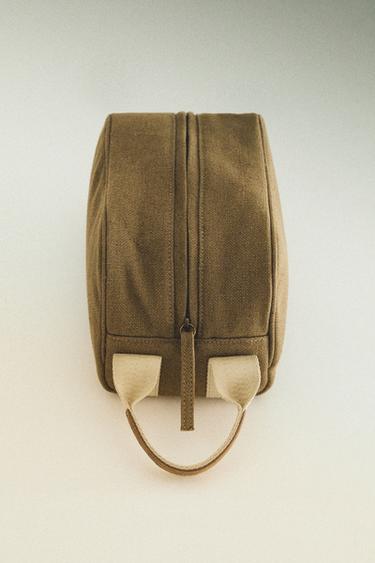KULTURBEUTEL MINIMAL LEDER-DETAIL - Khakigrün von Zara - Bild 0