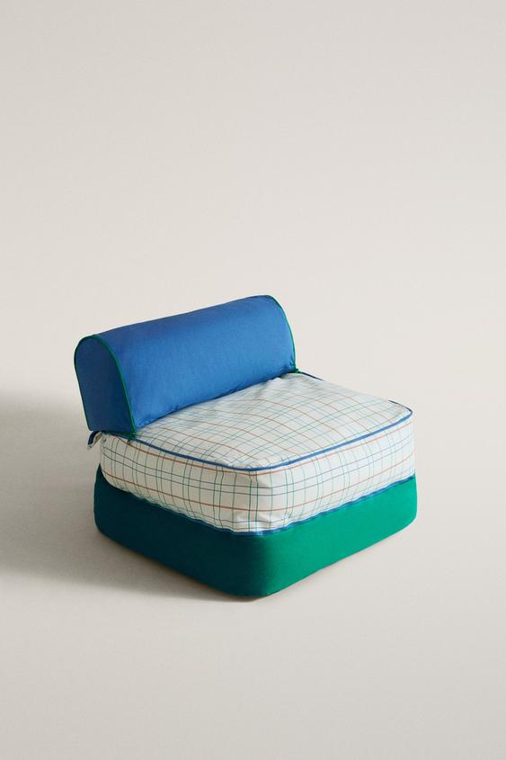 PUFF SUELO INFANTIL ALGODÓN CUADROS - Multicolor de Zara - Imagen 0