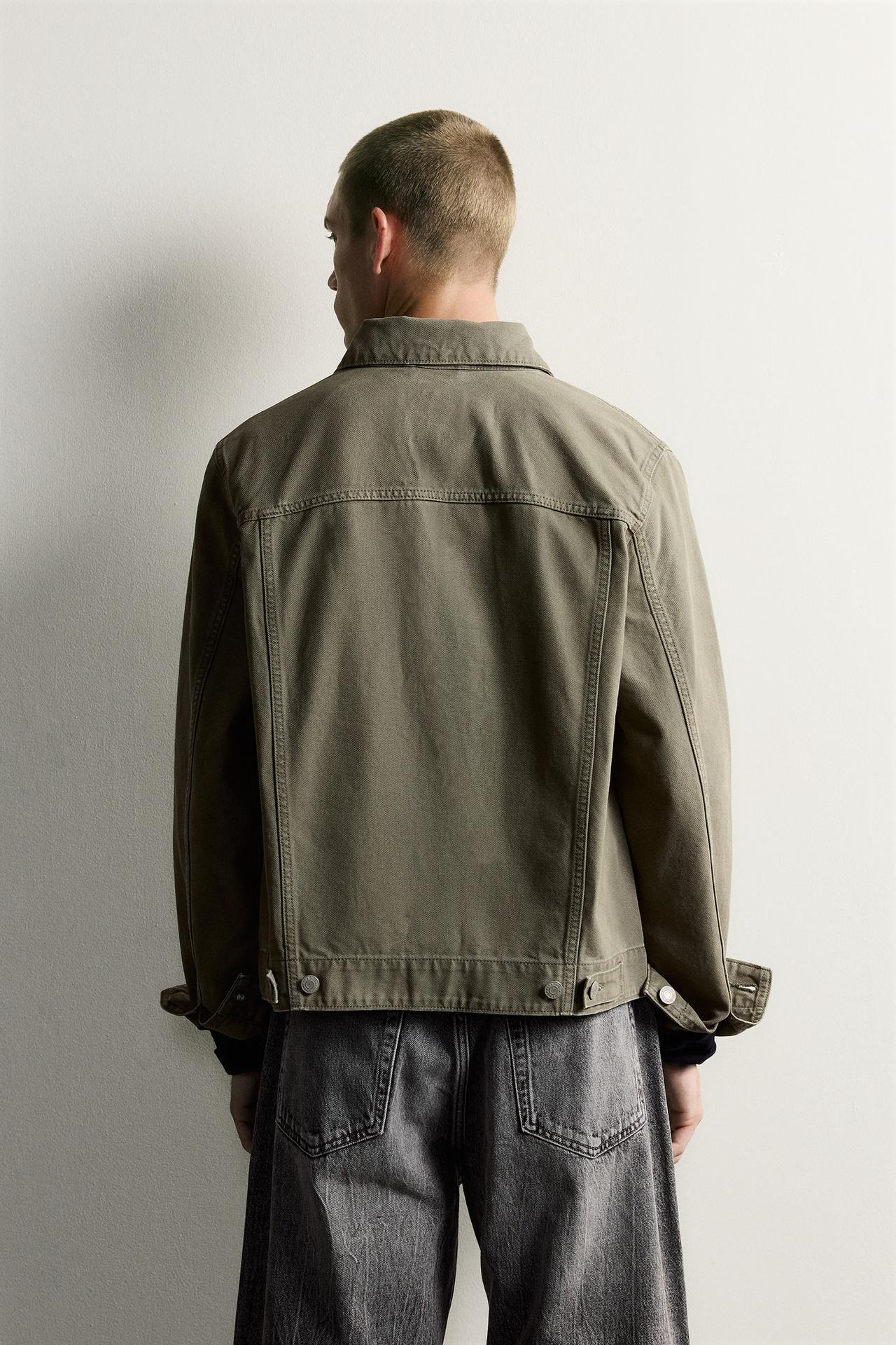 BASIC DENIM JACKET — Khaki