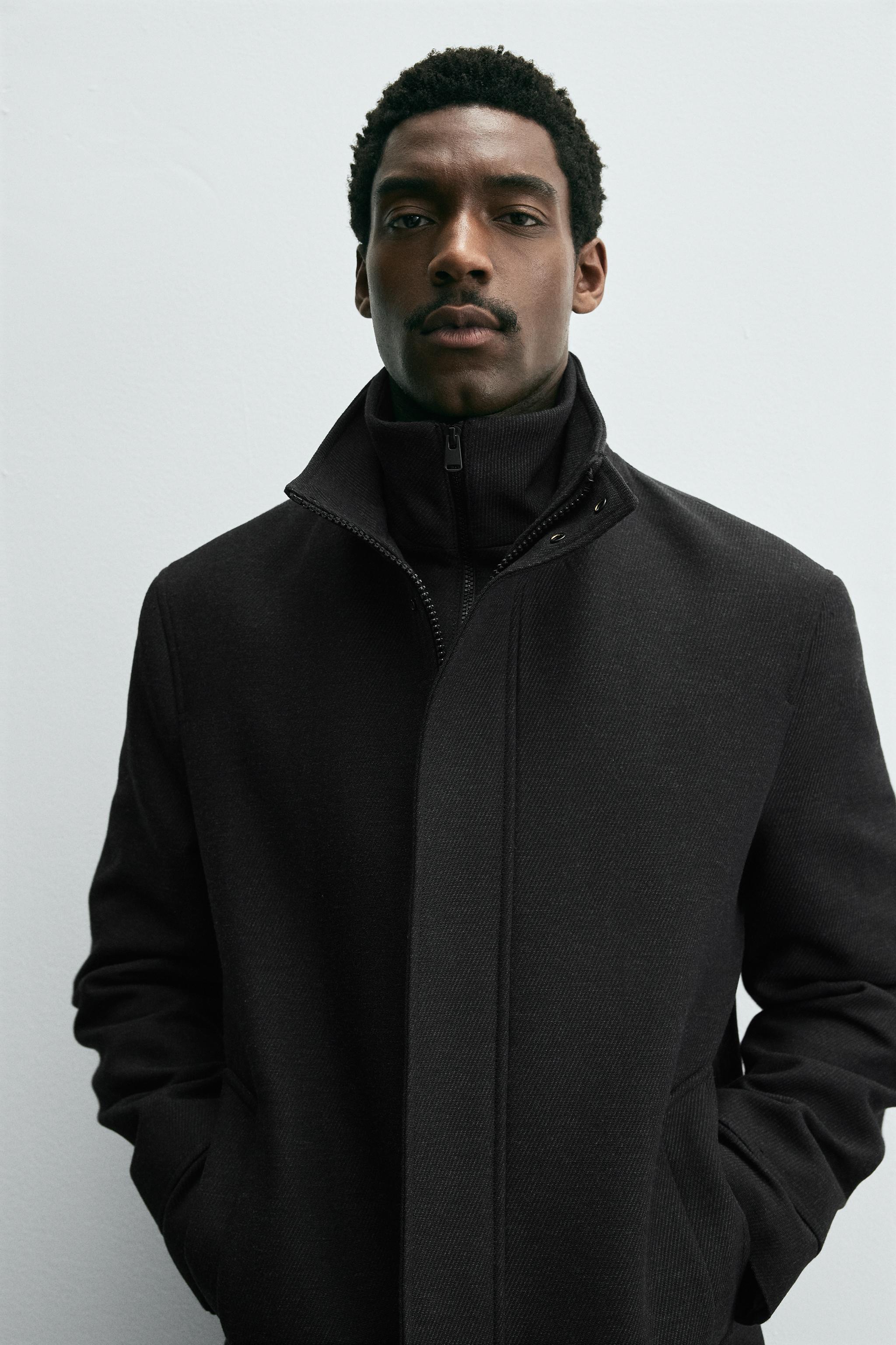 REMOVABLE COLLAR COAT - Gray | ZARA United States