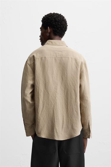 CHEMISE FLUIDE À POCHE - Marron clair de Zara - Image 2
