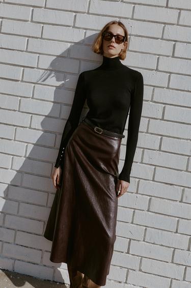 SUÉTER BÁSICO PUNTO LISO - Negro de Zara