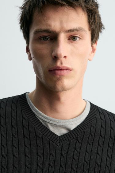 PULL STRUCTURÉ À TORSADES - Noir de Zara - Image 5