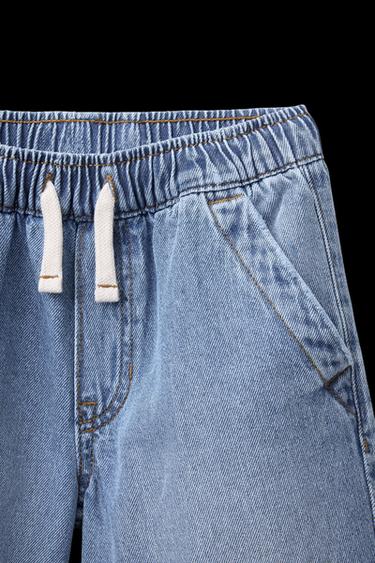 LOOSE FIT DENIM BERMUDA SHORTS - Blue by Zara