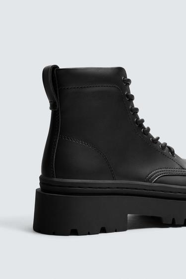 CHUNKY LACE-UP BOOTS - Black by Zara - Image 5