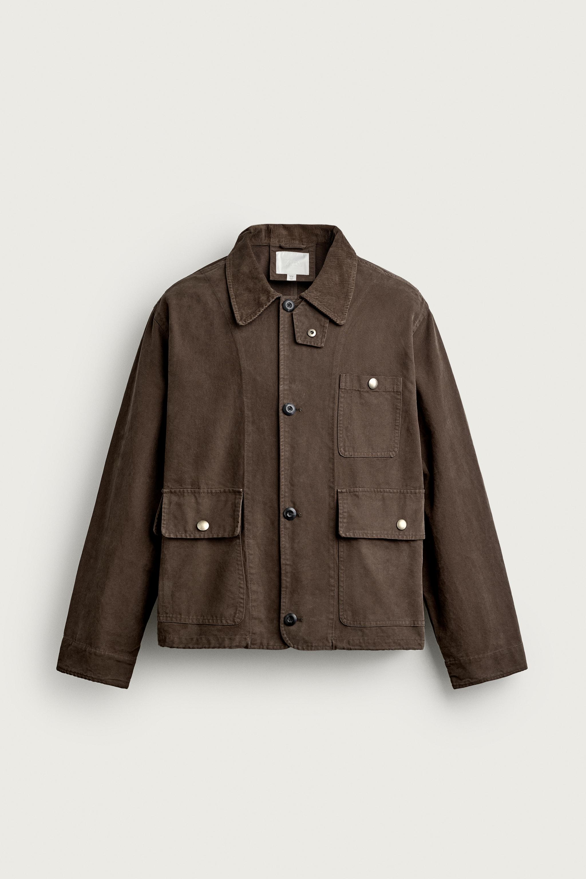 BLOUSON POCHES COL VELOURS