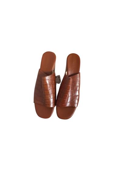 BROWN ANIMAL PRINT PLATFORM SANDALS