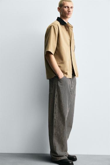 BAGGY FIT STRIPED CARPENTER TROUSERS - Blue by Zara - Image 5