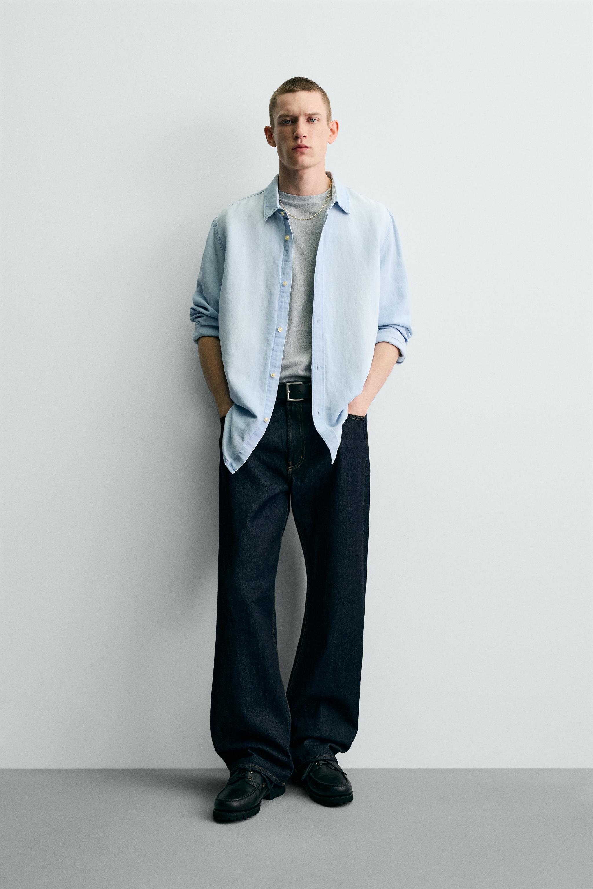 CHEMISE DENIM LIN/COTON