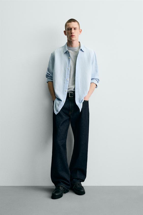 LINEN - COTTON DENIM SHIRT from Zara - $69.90