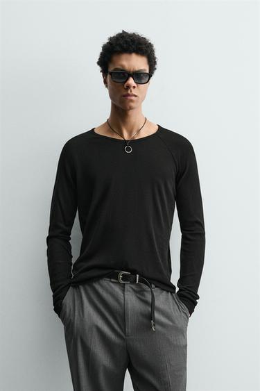 LIGHTWEIGHT RAGLAN T-SHIRT - Dark anthracite by Zara