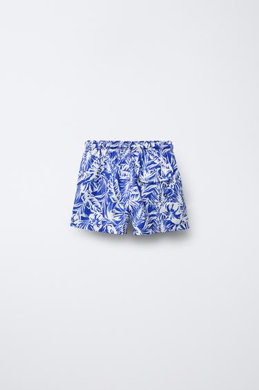 6-14 ANS/ SHORT DE BAIN À FEUILLES - Bleu roi de Zara - Image 1