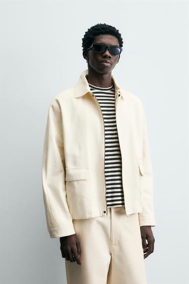 CAZADORA ESTRUCTURA BOLSILLOS - Blanco roto de Zara