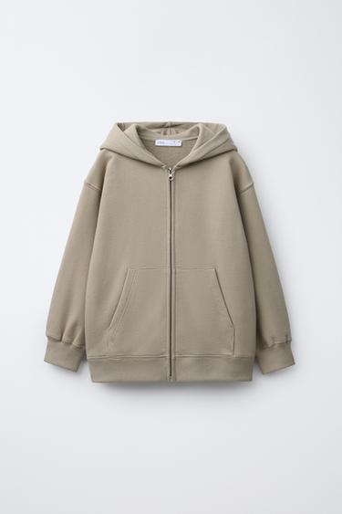 Zara ZIP-UP HOODIE - Brown / Taupe - Image 0