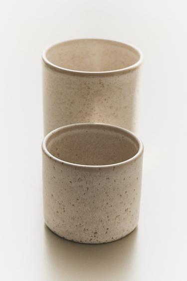 STONEWARE UTENSIL JAR - Oyster-white by Zara