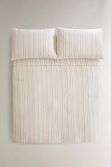 STRIPED PRINT DUVET COVER - Ochre by Zara - Image 4