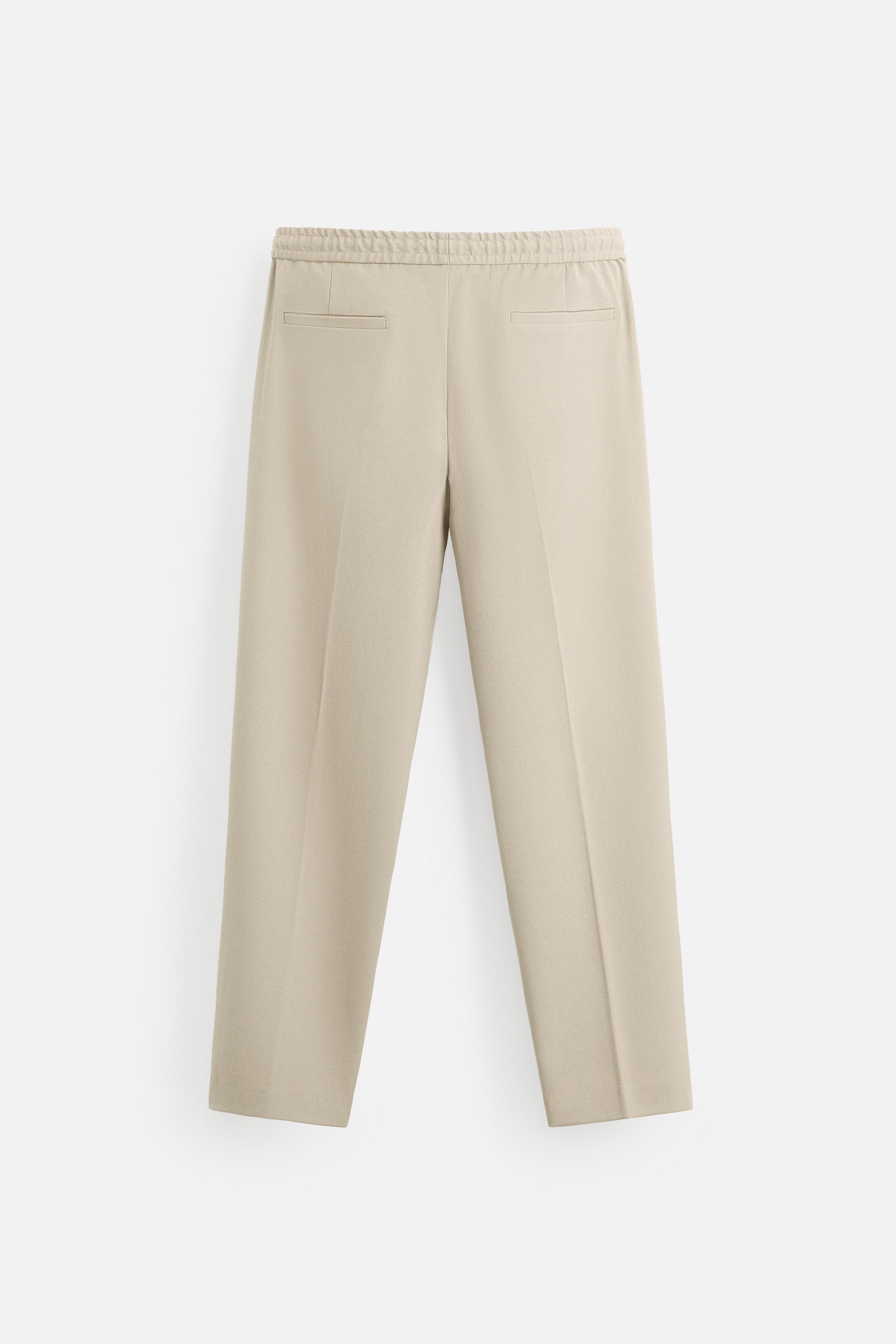 ★ZARA★ COMFORT FIT JOGGER WAIST TROUSERS COMFORT JOGGER-WAIST PANTS - Dark khaki | ZARA United States