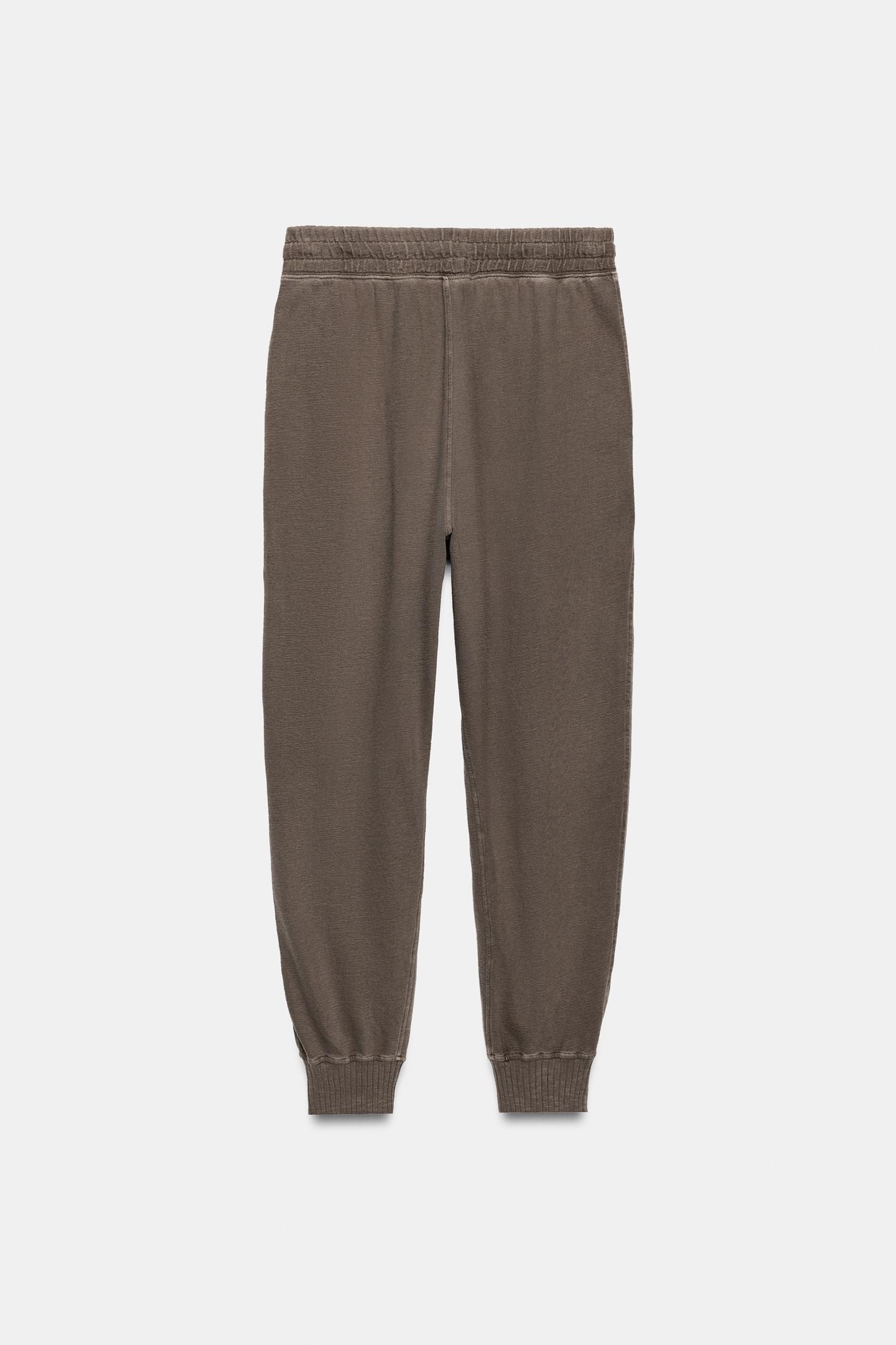 Женские брюки Zara Combined Cargo Jogger, цвет: Коричневый / Серо-коричневый — фото 7